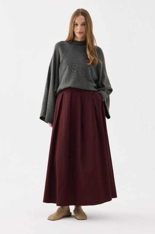 Azeraï oversized trui beige one-size gedragen modest fashion stijl chic casuall