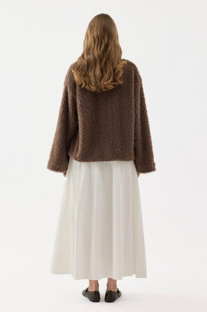 Dua Pluche Vest koffiebruin one-size vooraanzicht zacht pluche teddy textuur